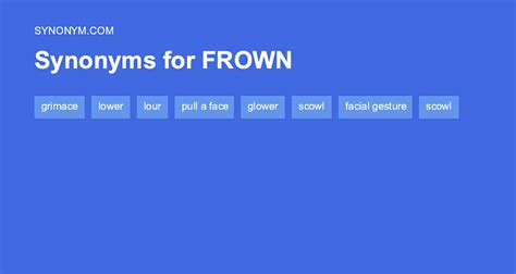 Enter the length or pattern for better results. . Frown synonym